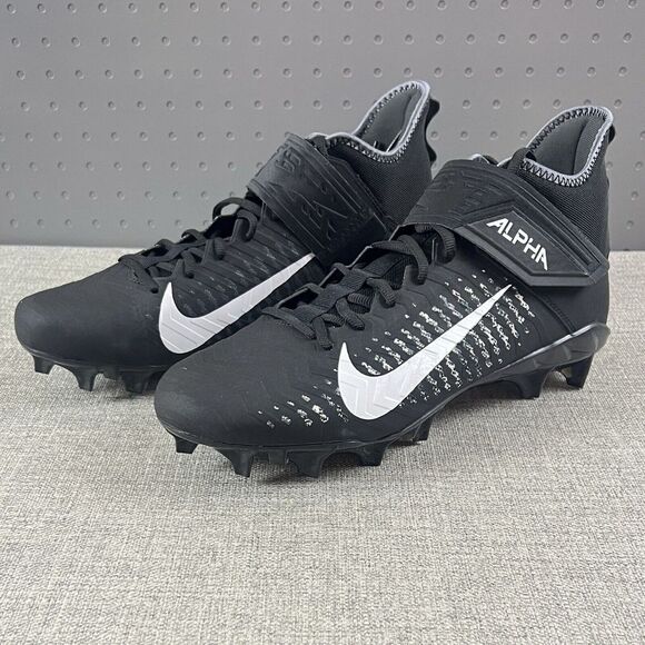 Nike Alpha Menace Pro 2 Mid Football Cleats Black White Men\'s Sz 16 AQ3209-002